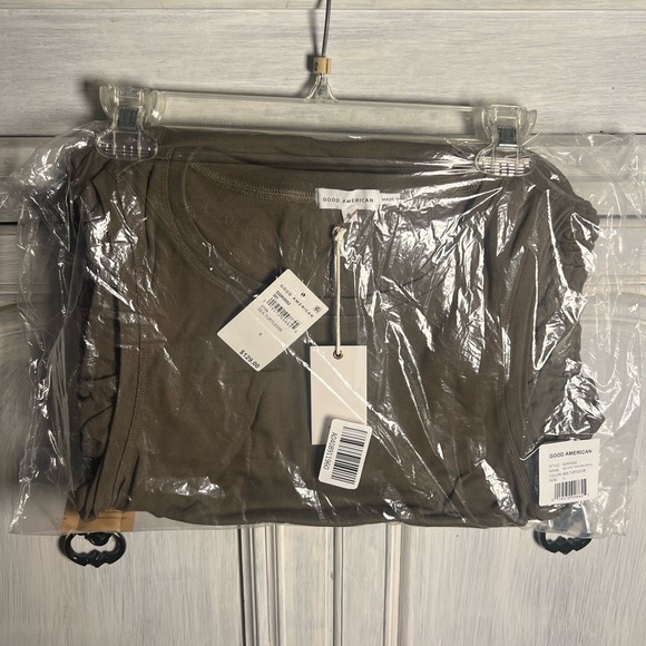 Good American Sea Turtle Olive Green Ruched Sleeveless Mini Dress - Picture 6 of 10